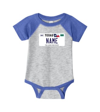 Custom Onesie - Texas License Plate